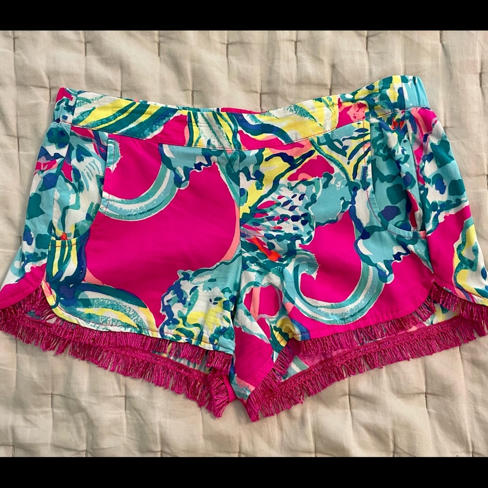 Lily Pulitzer Cocoa Shorts - Fringe Hem